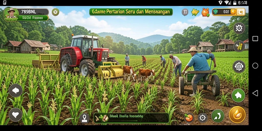 Tampilan gameplay 789BNL yang menampilkan aktivitas bertani.