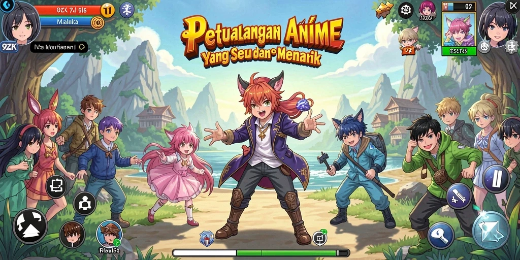Screenshot dari permainan Anime yang penuh aksi di 9ZK.