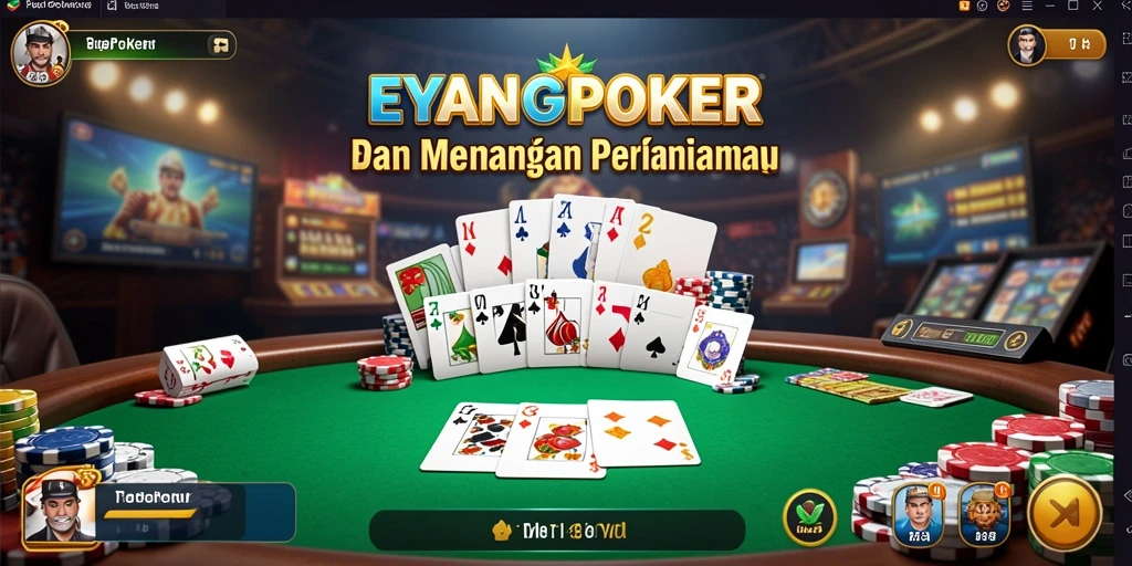 Tampilan gameplay menegangkan dari EYANGPOKER dengan menara dan musuh.