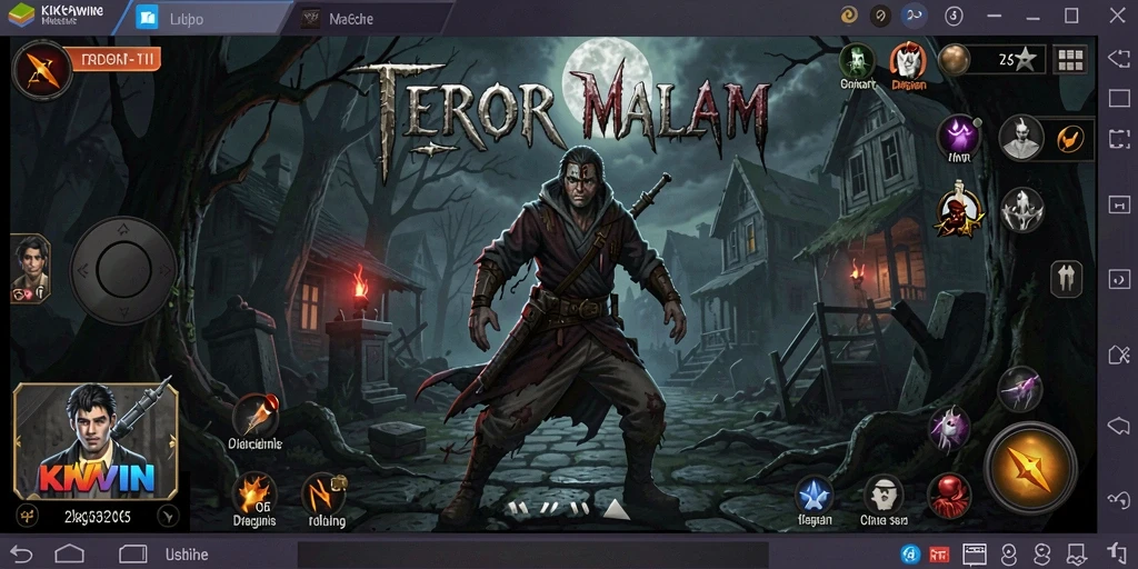Screenshot gameplay KKWIN menunjukkan suasana gelap dan menegangkan dari game Horror ini.