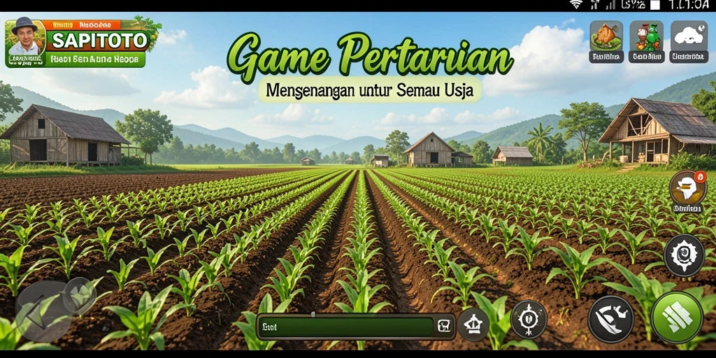 Tampilan gameplay menarik dari SAPITOTO yang menunjukkan kebun yang indah.