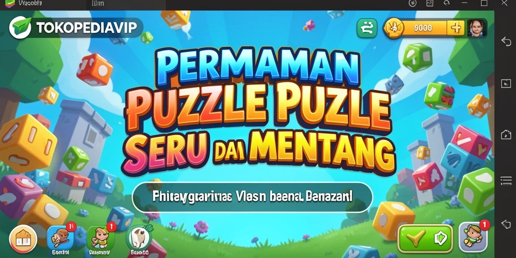 Tampilan gameplay TOKOPEDIAVIP dengan berbagai teka-teki menantang.