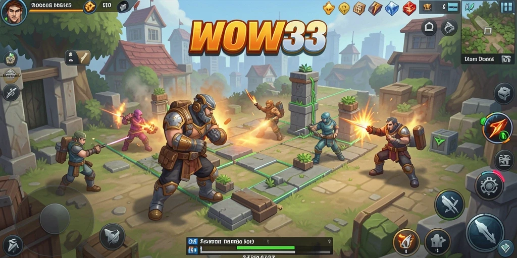 Gameplay WOW33 yang menegangkan dalam pertahanan menara.